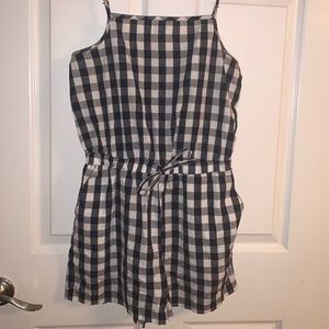 Gingham Romper with Pockets